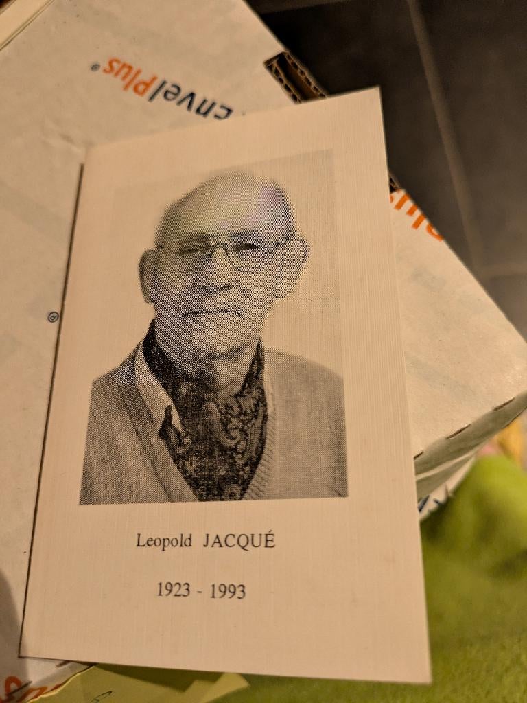 Dp Leopold jacque, Verzamelen, Bidprentjes en Rouwkaarten, Ophalen of Verzenden, Bidprentje