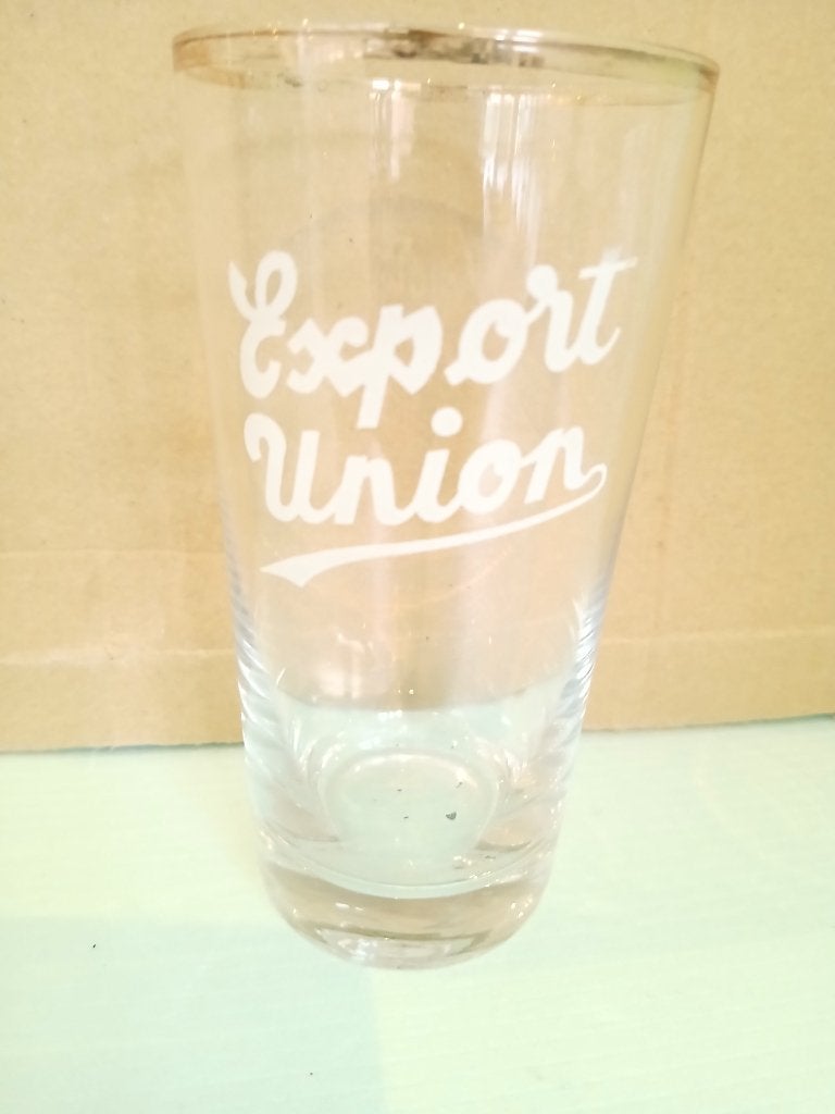 Ancien verre EXPORT UNION de la Brie de l'Union, Enlèvement ou Envoi, Comme neuf, Verre ou Verres, Autres marques