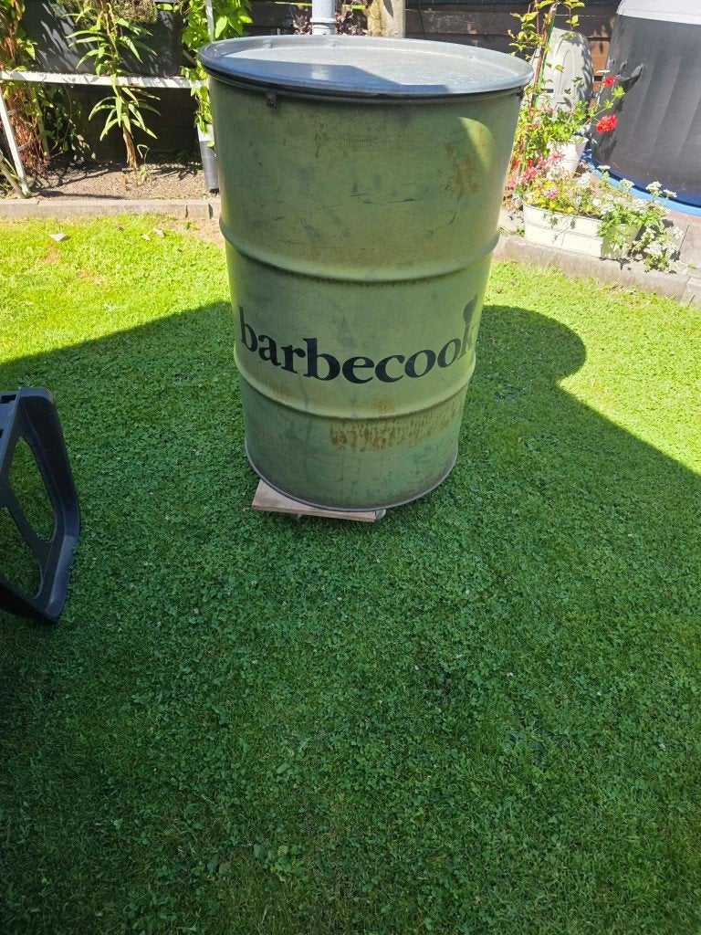 Bidon - Tonneau - Barbecue - Bbq « BarbeCook - Army Green », Enlèvement, Utilisé, Barbercook