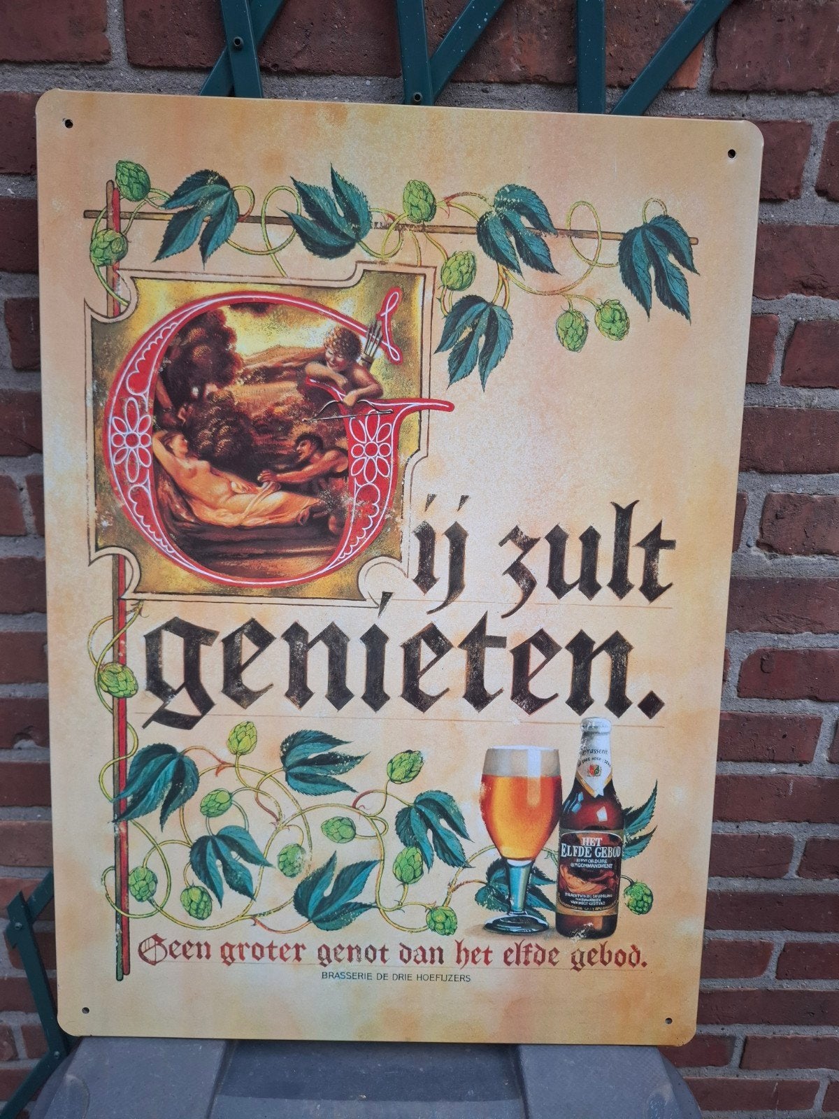 Bierreclame plaat 45 x 62 cm, Verzenden