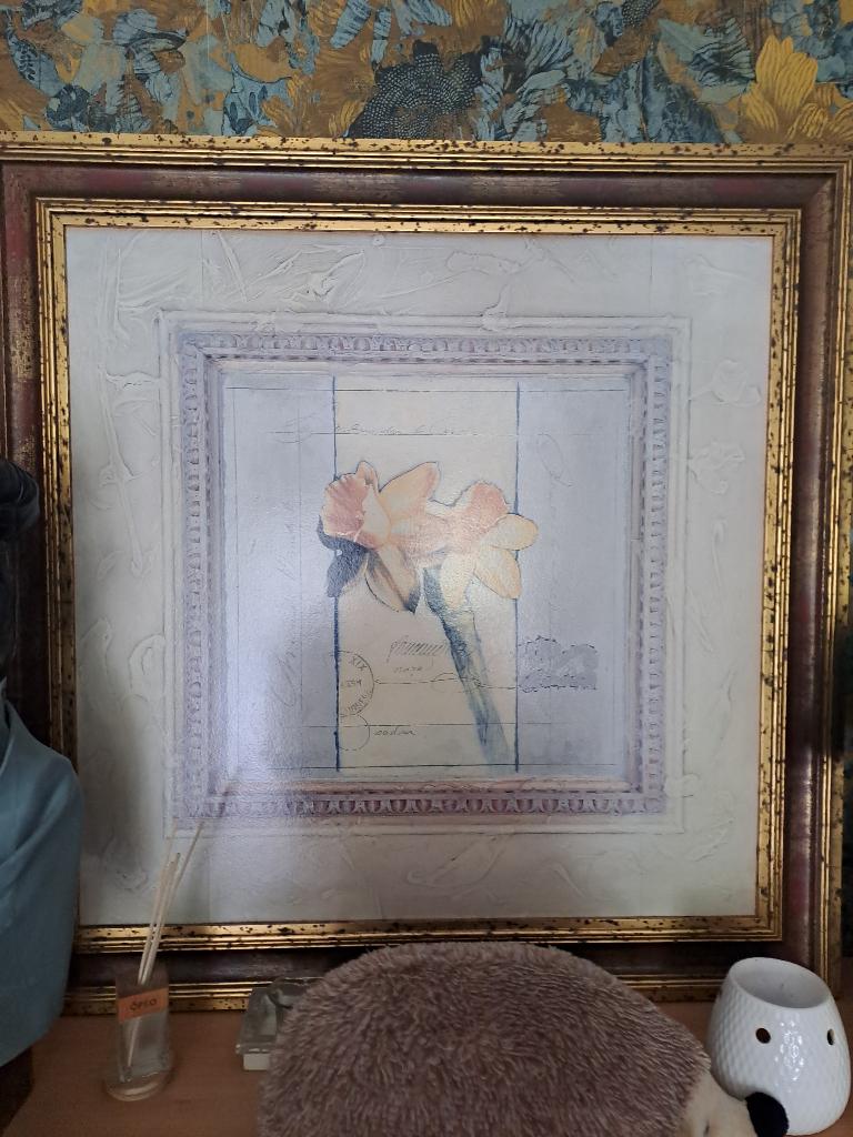 Schilderij narcissen, Ophalen, Zo goed als nieuw, Schilderij, 75 tot 100 cm