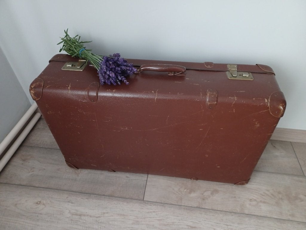 vintage valies, Handtassen en Accessoires, Koffers, Ophalen, Gebruikt, Slot, 70 cm of meer