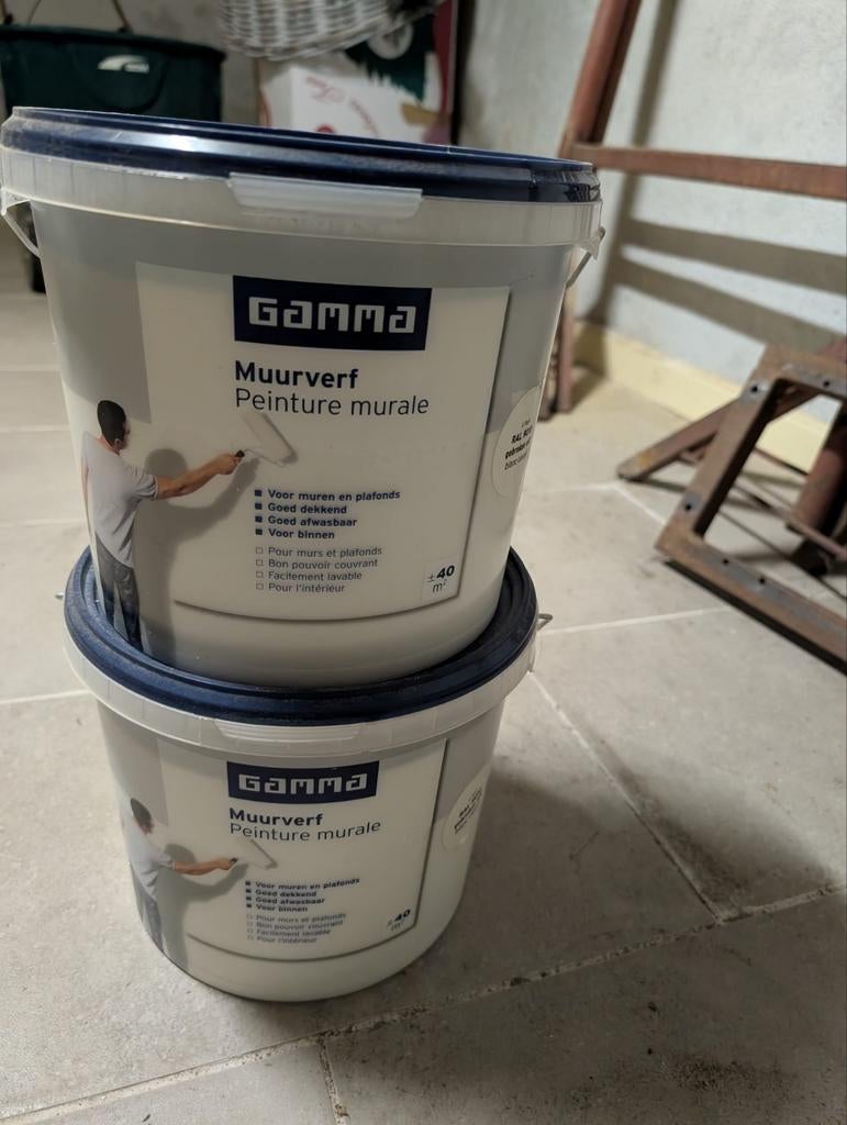 Muurverf voor binnen 2 potten, Doe-het-zelf en Bouw, Ophalen, Wit