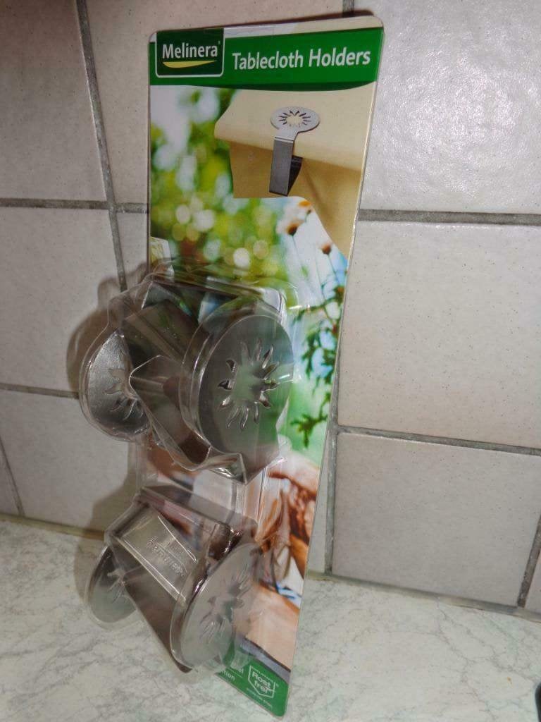 pinces à nappe (4 pièces) NEUVES, Huis en Inrichting, Tafelkleden, Overige materialen, Zilver, Geschikt voor buiten, Rond