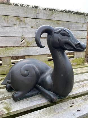 Biche gardien en bronze, animal mystique, Jardin & Terrasse, Enlèvement, Utilisé, Animal