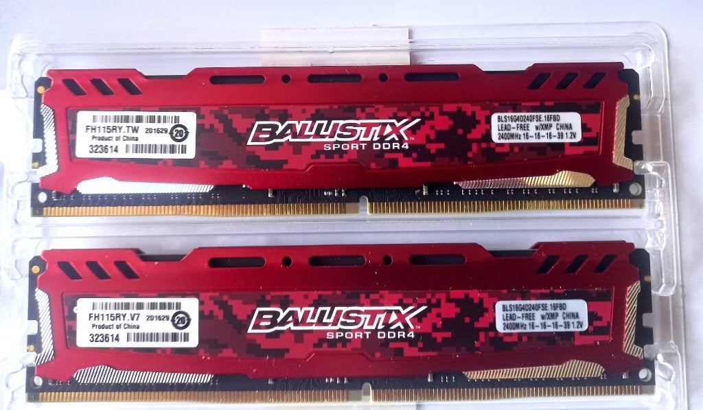 Crucial Ballistix Sport DDR4 32 GB 2400 MHz, Computers en Software, Gebruikt, 32 GB, DDR4, Ophalen of Verzenden