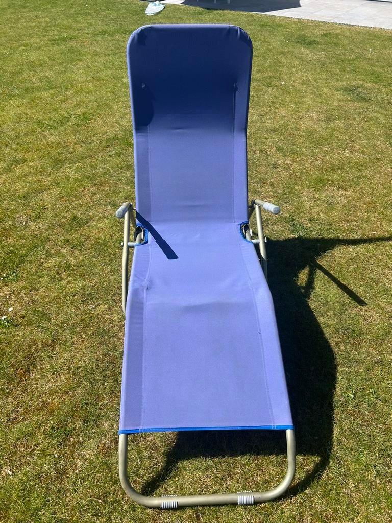 Ligbed blauw Ikea, Jardin & Terrasse, Chaises longues, Enlèvement, Utilisé, Textilène, Réglable