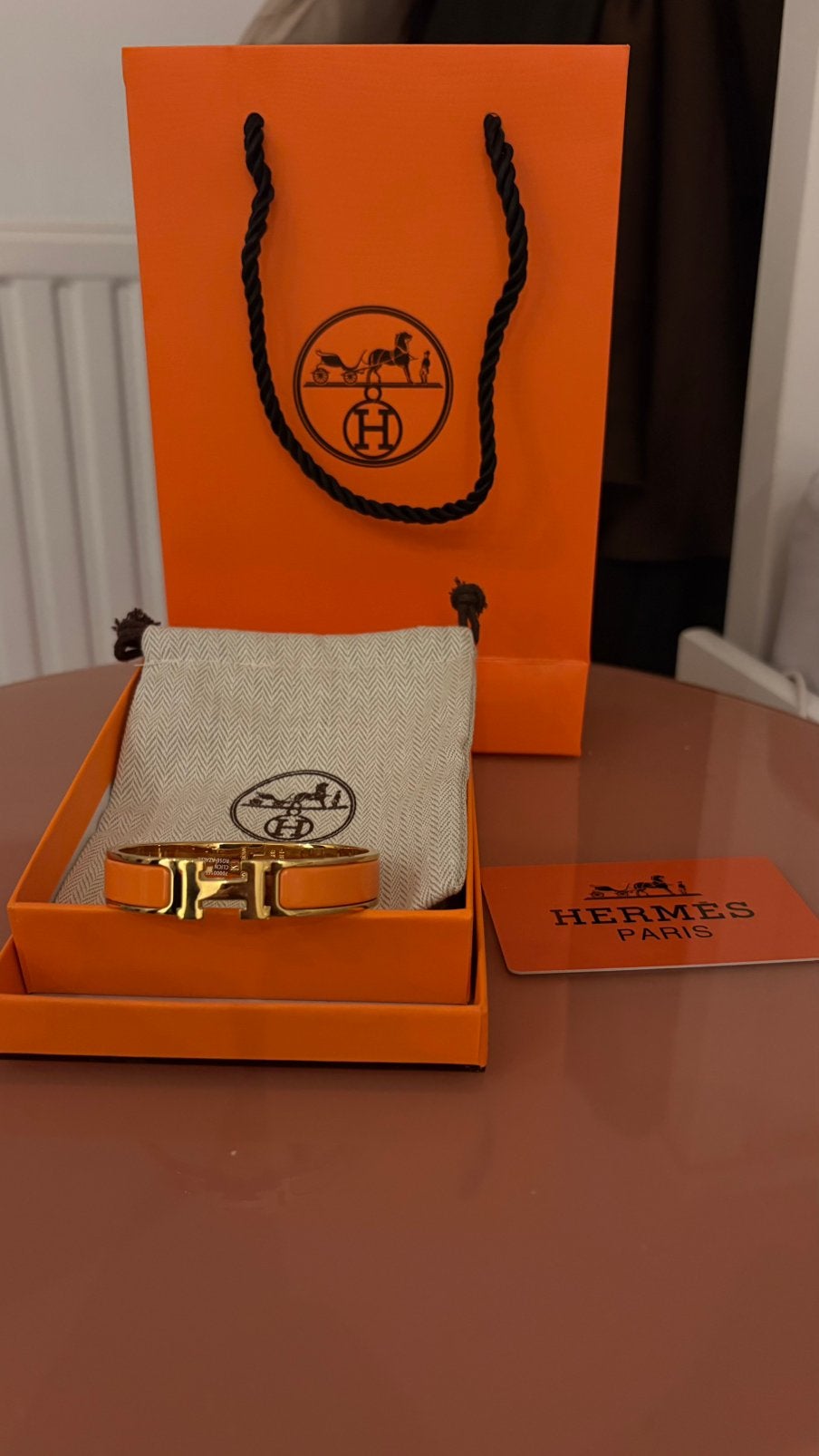 Hermès Clic H-armband met gouden afwerking, maat PM 17, Ophalen, Zo goed als nieuw