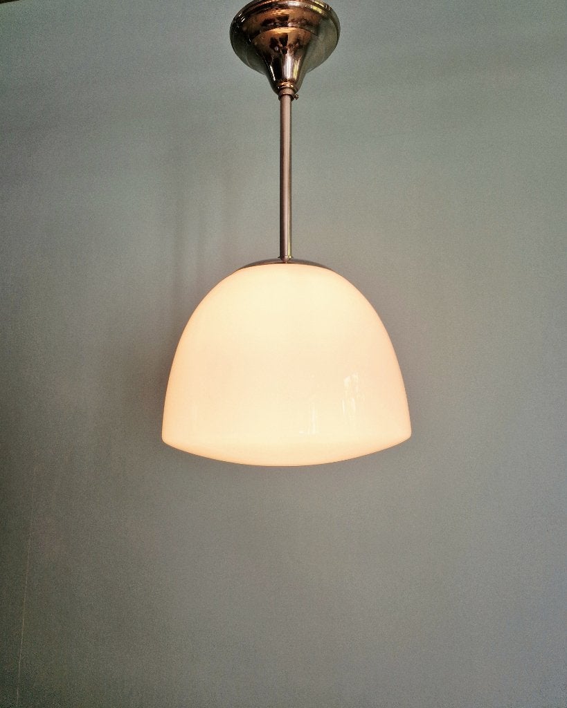 Bauhaus-suspensie in witte opaline, 1930, Antiek en Kunst, Ophalen of Verzenden