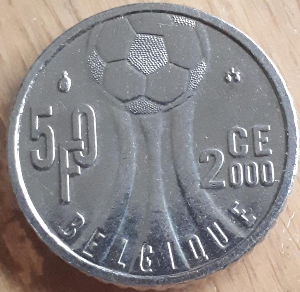BELGIQUE : 50 FRANCS 2000 CHAMPIONNAT D'EUROPE KM 213, Enlèvement ou Envoi, Autre, Monnaie en vrac