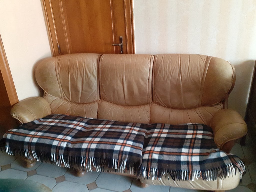Salon en cuir, Maison & Meubles, Enlèvement, Utilisé, Trois personnes, Cuir