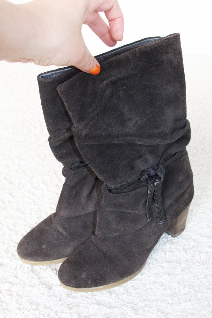 Mooie Linea Zèta Suede Dames Laarzen 2 (Maat 38) s14 € 40,-, Hoge laarzen, Zwart, Linea Zèta, Ophalen of Verzenden