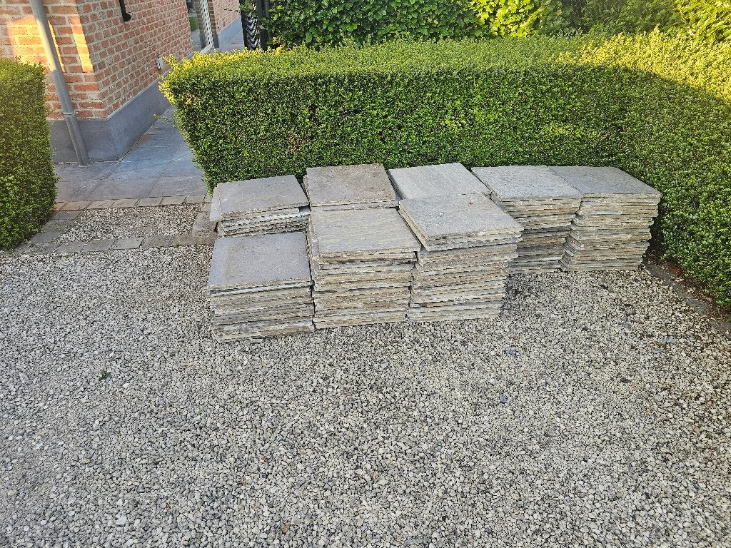terrastegels blauwe steen, Tuiles de terrasse, Comme neuf, 10 m²² ou plus, Enlèvement