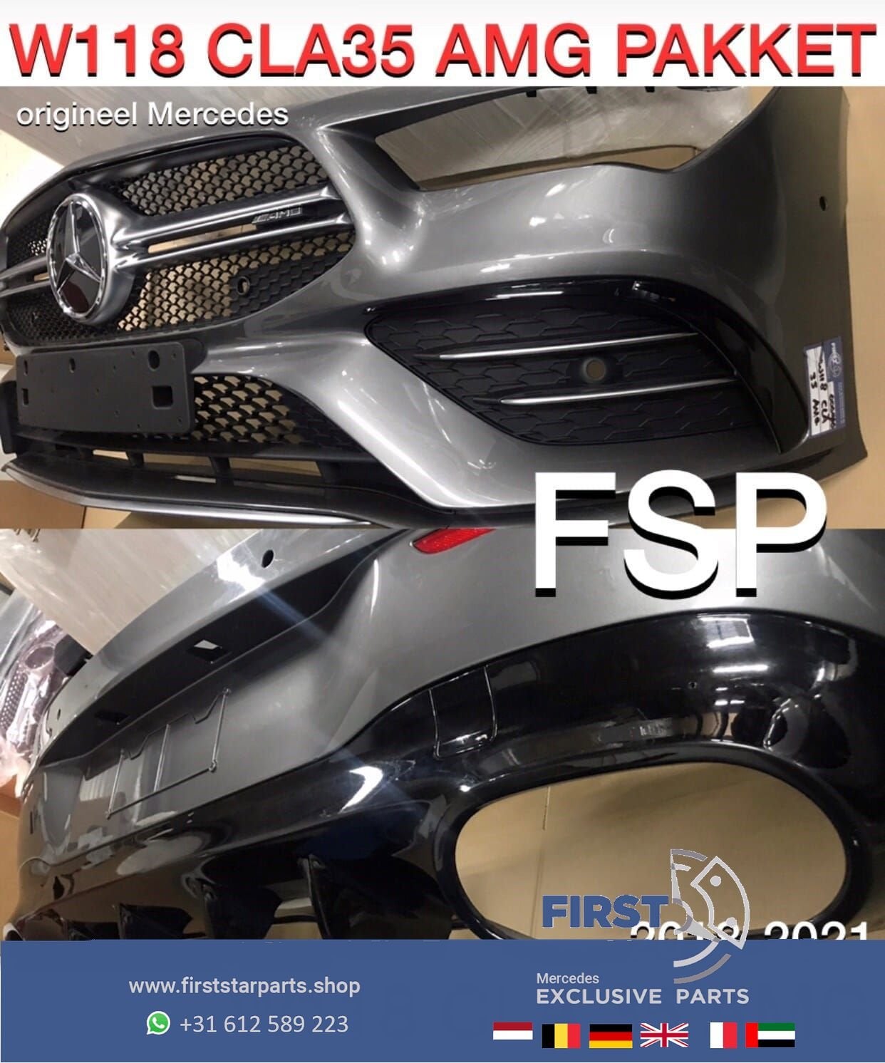 W118 CLA 35 AMG COMPLETE VOORBUMPER + ACHTERBUMPER PAKKET GR, Utilisé, Avant, -, -