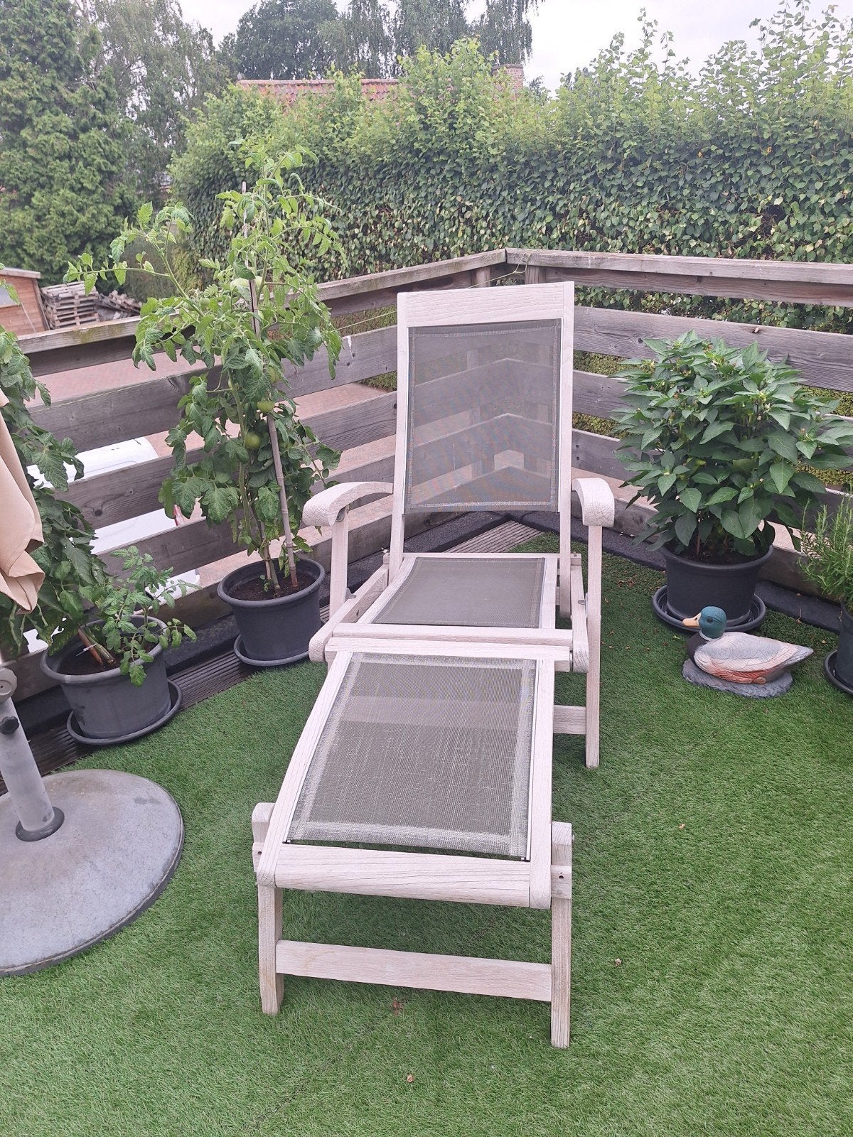 2 houten ligstoelen, Jardin & Terrasse, Chaises longues, Enlèvement, Bois