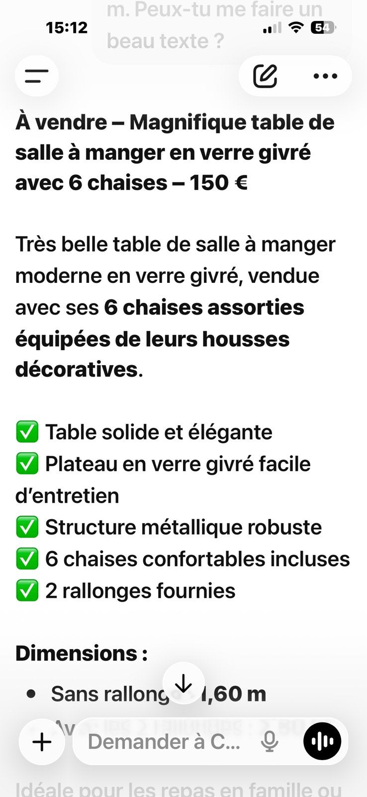 Table plus chaises, Tickets & Billets