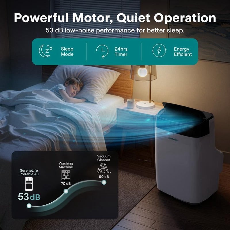 Climatiseur Serenelife 3en1 10 000 BTU, Enlèvement, Comme neuf, Télécommande