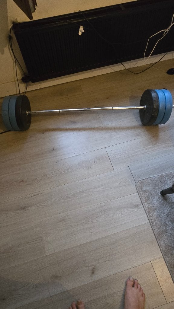 Bench press bar met 30 kg, Sport en Fitness, Ophalen