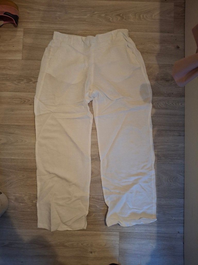linnen broek 38, Ophalen of Verzenden, Maat 38/40 (M), Wit, Lang