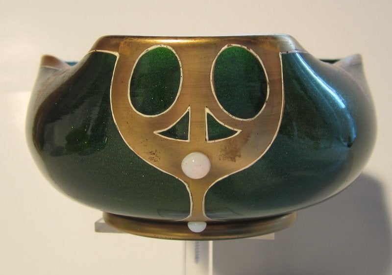 Vase en verre aventurine Art nouveau - Montjoye Legras, Envoi