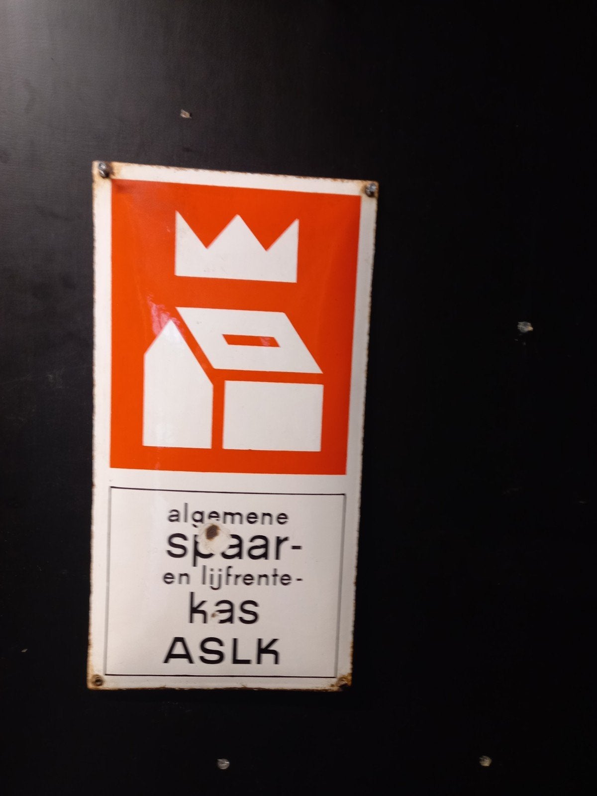 Origineel vintage ASLK emaille reclamebord – jaren 60/70, Ophalen, Reclamebord