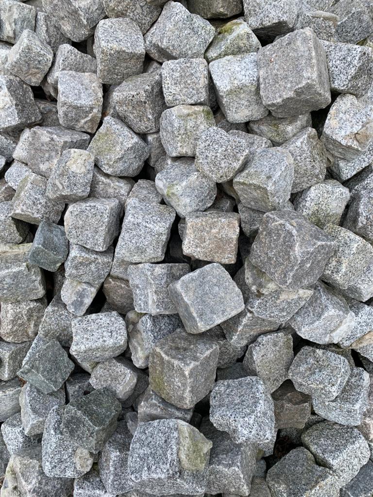 kinderkopjes graniet +-20m2 ipv 59 of 400€alles, Ophalen, Gebruikt, Grijs, Graniet