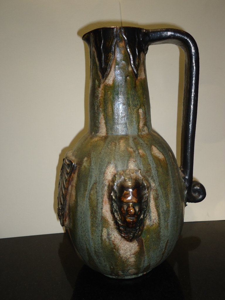 Art Déco ca 1930 vase cruche signé Sylvain Hublet Bouffioulx, Enlèvement ou Envoi