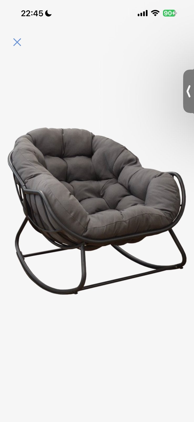 Een egg rockingchat that is standing., Huis en Inrichting, Modern ei rocking chair op glidders, Nieuw, Ophalen of Verzenden, Metaal