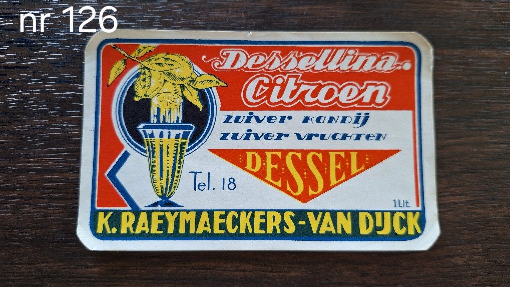 etiket DESSELINA CITROEN Brouwerij Raeymaeckers (nr 126), Verzamelen, Biermerken, Ophalen, Zo goed als nieuw, Overige typen, Overige merken