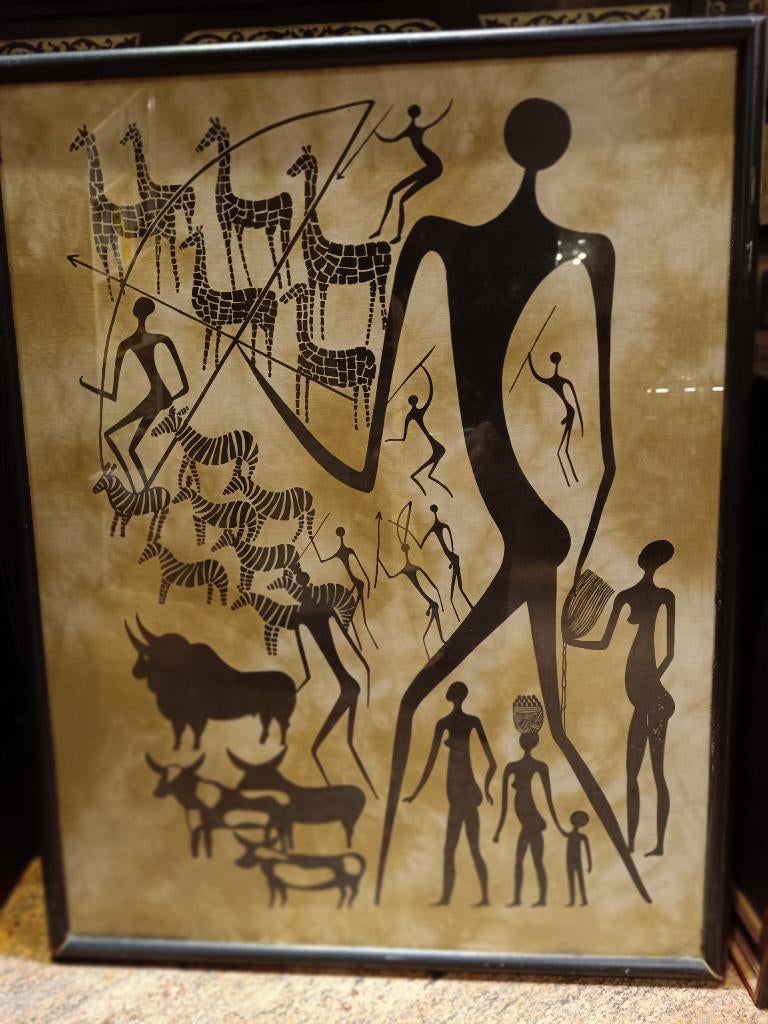 Authentieke Batik Zeefdruk - Heidi Lange, Antiek en Kunst, Kunst | Niet-Westerse kunst, Ophalen of Verzenden