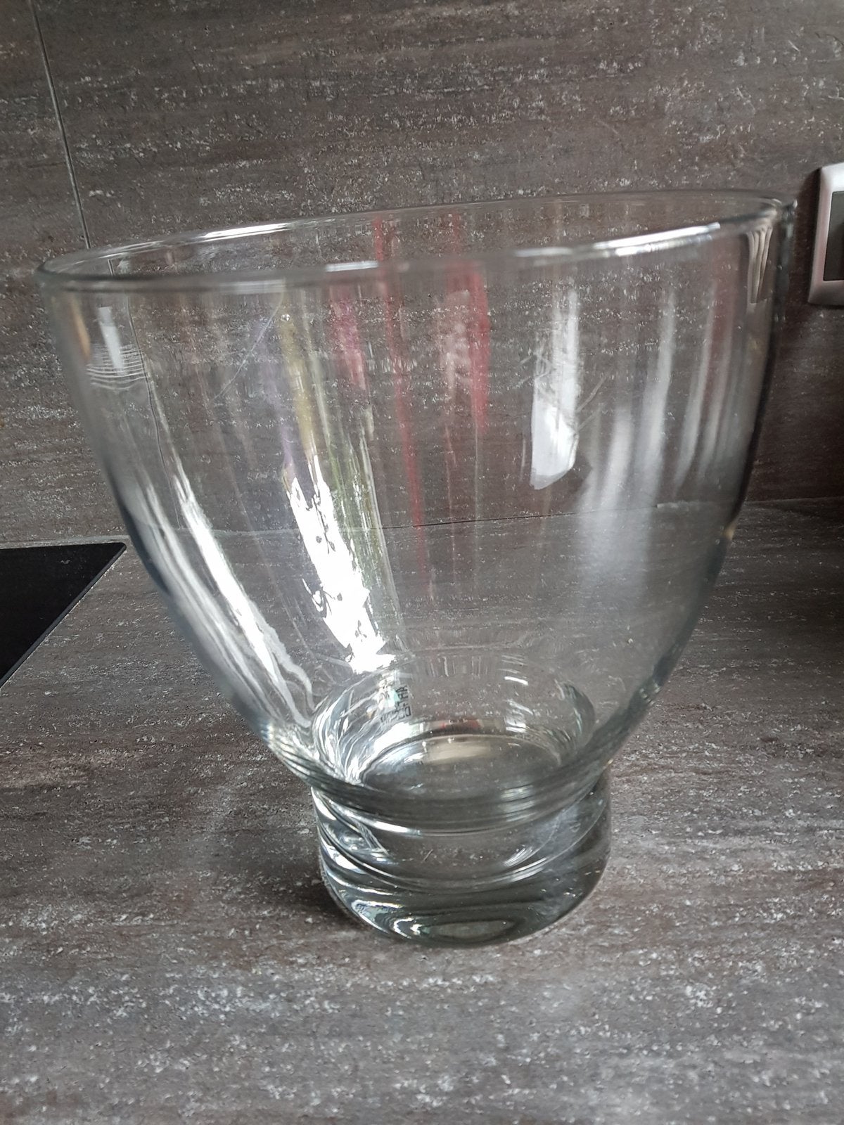 Vaas, glas, H 22, Diam 20cm, goede staat, Huis en Inrichting, Woonaccessoires | Vazen, Ophalen, Zo goed als nieuw, Glas