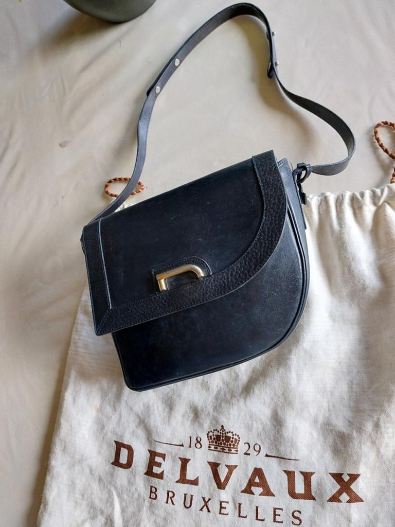 Donkerblauwe Vintage crossbody Delvaux handtas, Ophalen, Handtas