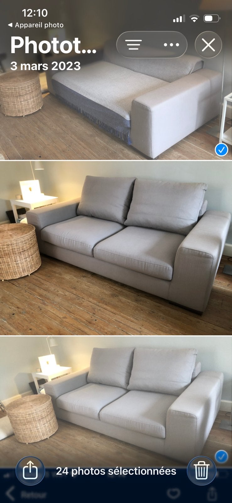 Canape 2places gris clair tres comfortable, Maison & Meubles, Enlèvement, Comme neuf