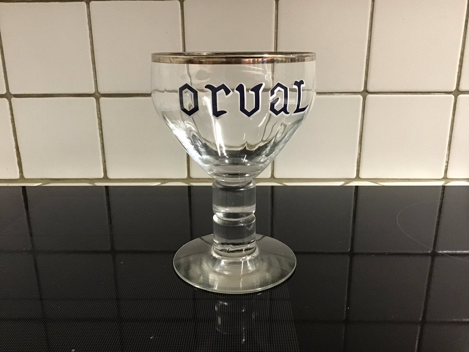 Orval glas trappistglas bierglas, Ophalen of Verzenden, Zo goed als nieuw, Bierglas