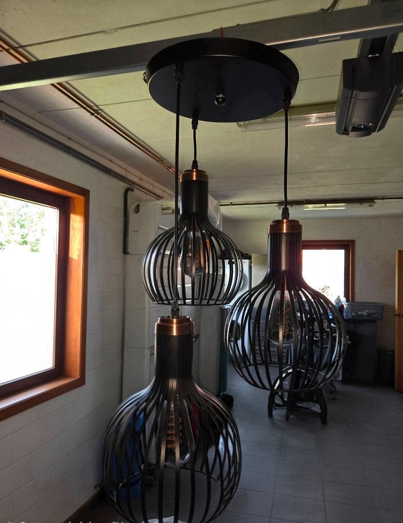Lot de 2 suspensions luminaire, Comme neuf, Enlèvement, E27 (grand), Moderne industriel