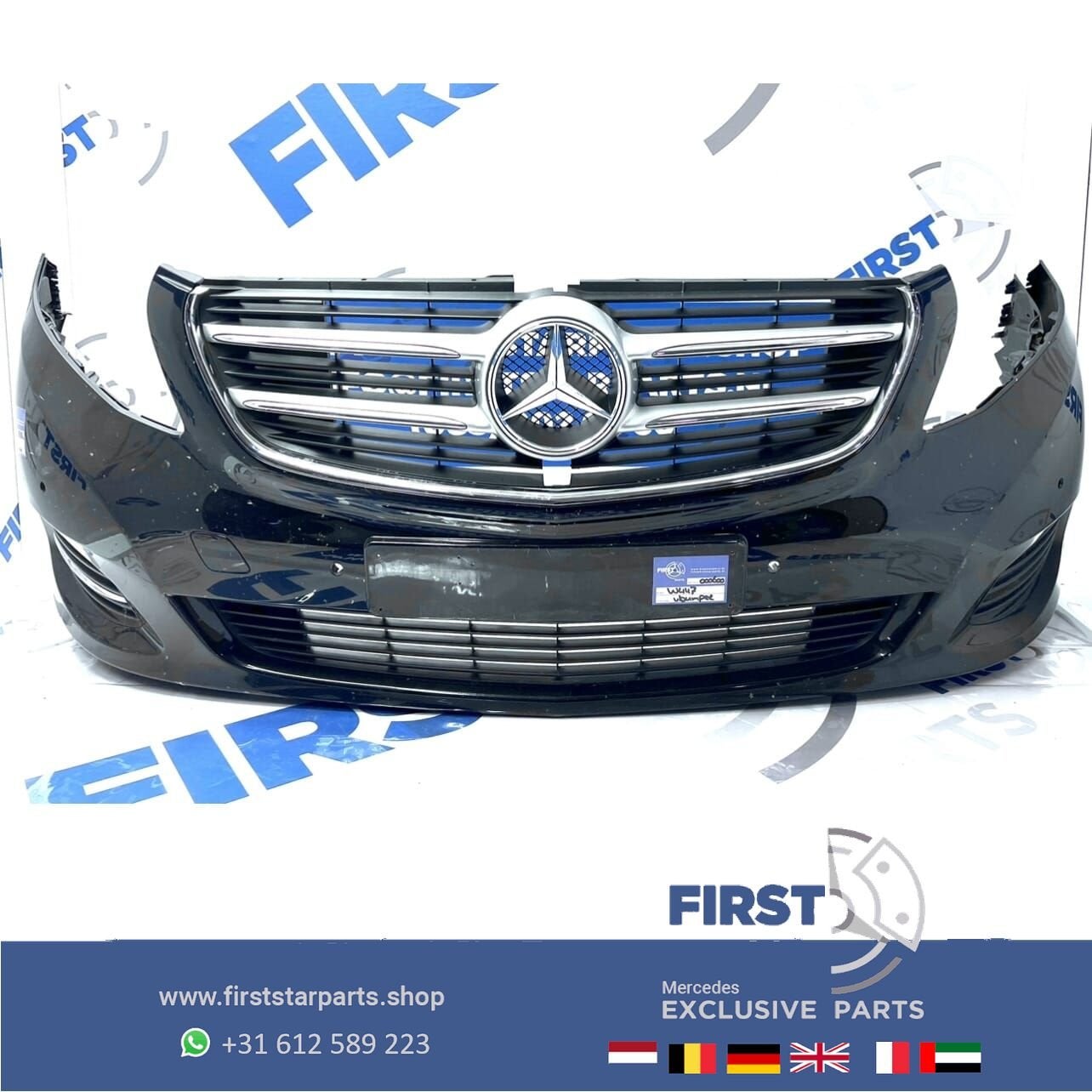 W447 BUMPER Mercedes V KLASSE / VITO VOORBUMPER COMPLEET ZWA, Auto-onderdelen, Gebruikt, -, Voor, Ophalen of Verzenden