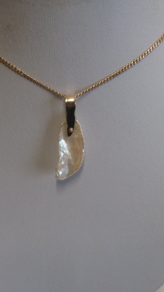 Pendentif perle culture or jaune 18 ct, Neuf, Or, Avec perle, Jaune