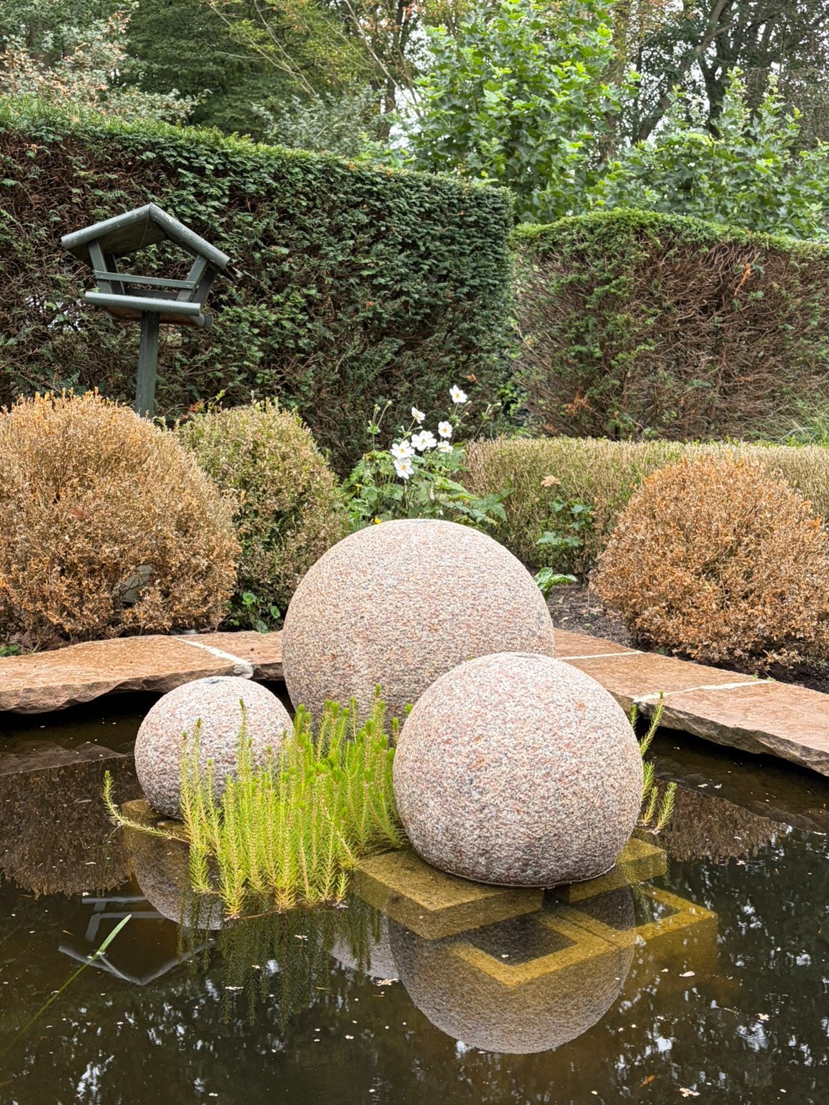 Fontijn 3 bollen in graniet, Tuin en Terras, Ophalen, Graniet, Fontein