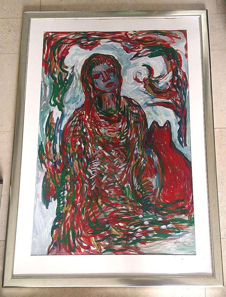 "kleurrijke" vrouw '82 - Jelle Hoogstra (1924-2003), Ophalen of Verzenden