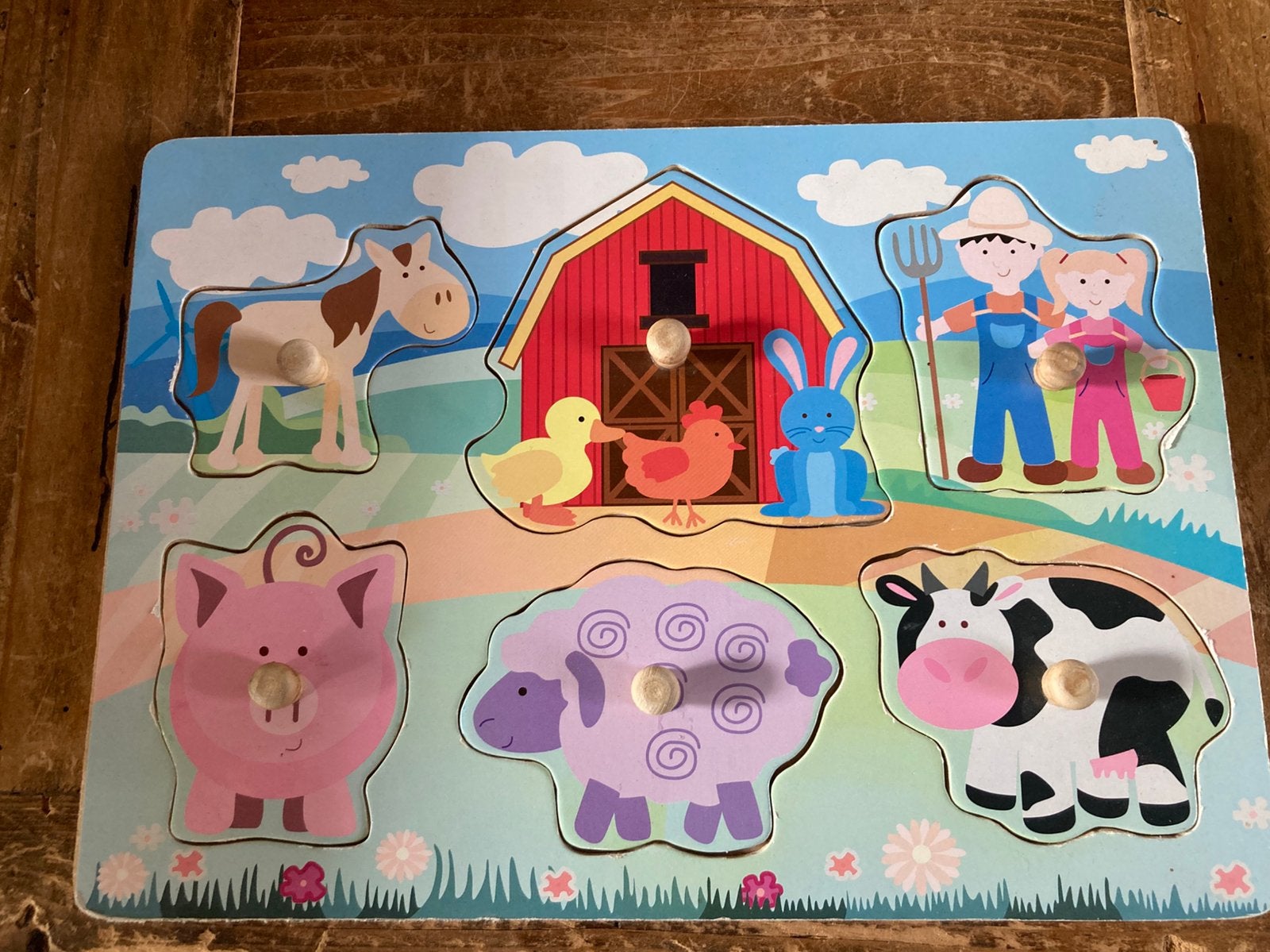 Puzzles en bois, animaux de la ferme et animaux marins, Enlèvement, Moins de 10 pièces, Utilisé, En bois