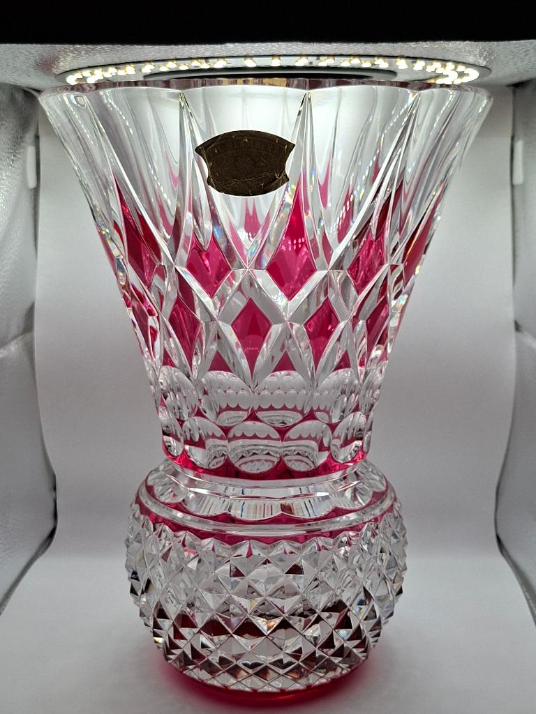Imposant vase du Val Saint Lambert (6kg). Signé, Ophalen