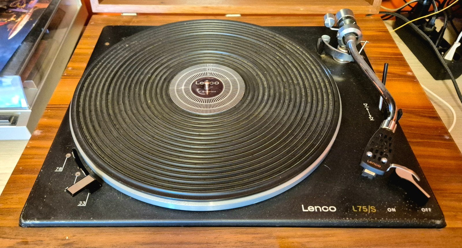 Platine célèbre LENCO L75/S cellule SHURE M75ED 33 45 78 tr, Autres marques, Réglage pitch, Tourne-disque, Enlèvement