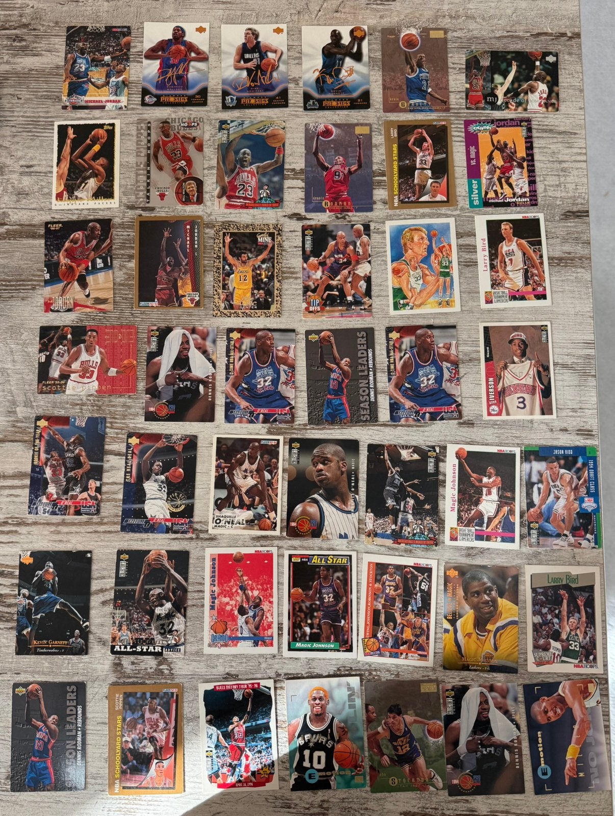Vintage NBA basketbalkaarten – Jordan, Pippen, Shaq, Magic,…, Ophalen, Gebruikt, Overige typen