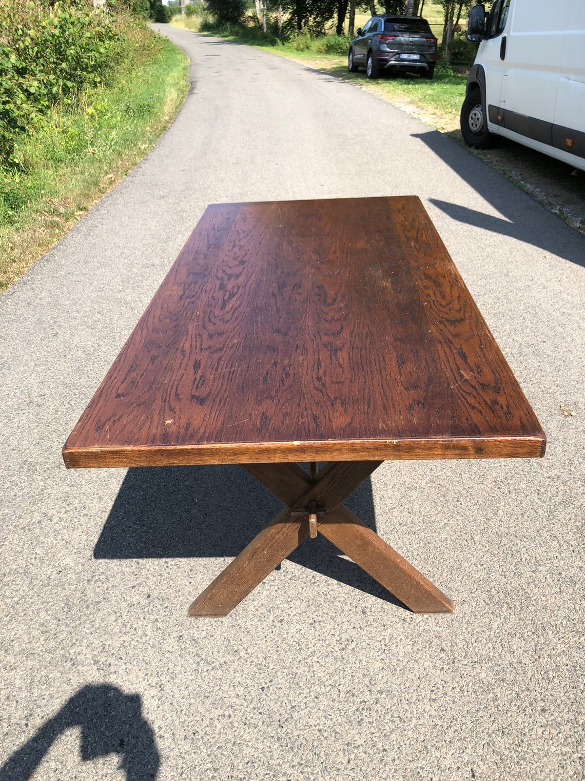 Massief houten eettafel, Enlèvement, Comme neuf