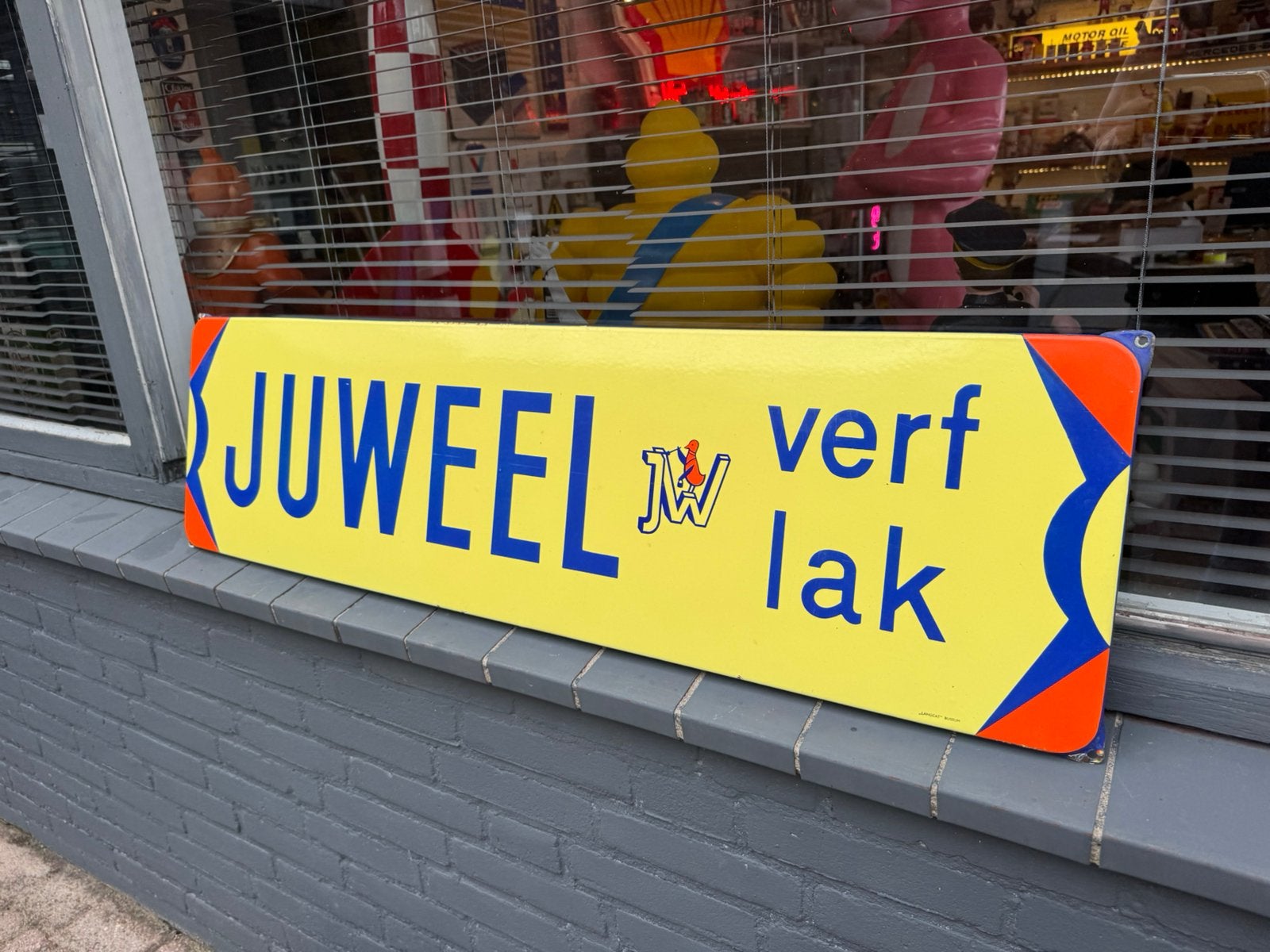 JUWEEL Verf Lak groot emaille reclamebord, Reclamebord, Gebruikt, ., Ophalen of Verzenden