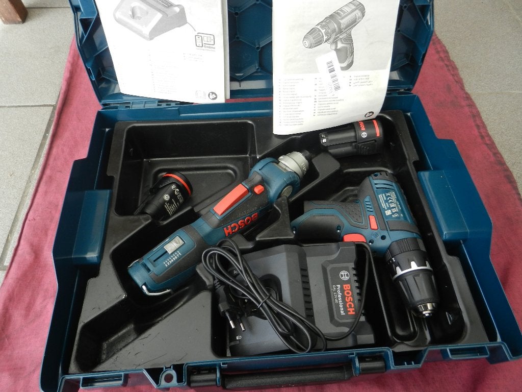 Bosch GSB 12V - 15 & GWI 10,8 V - LI Accumachines Set, Bricolage & Construction, Enlèvement, Neuf, Foreuse et Perceuse, Mécanisme de percussion