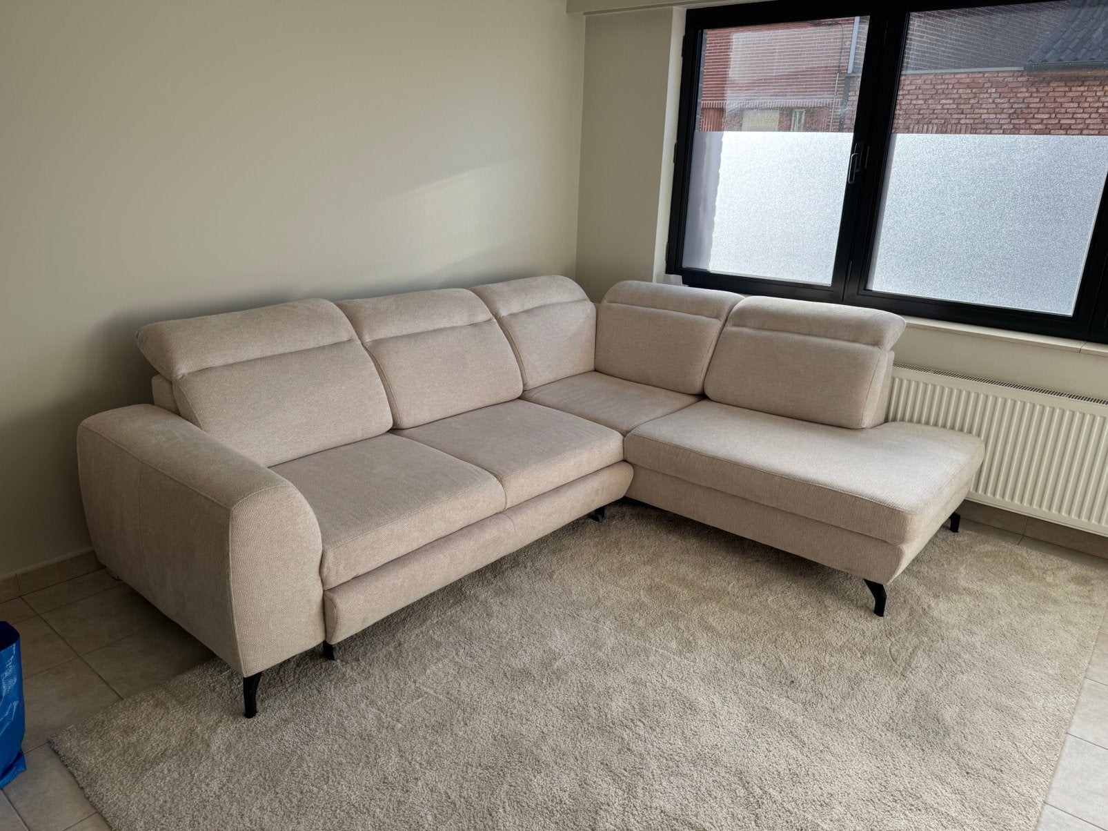 Chaise d'angle Sienna moderne en L, comme neuve, Maison & Meubles, Enlèvement, Comme neuf