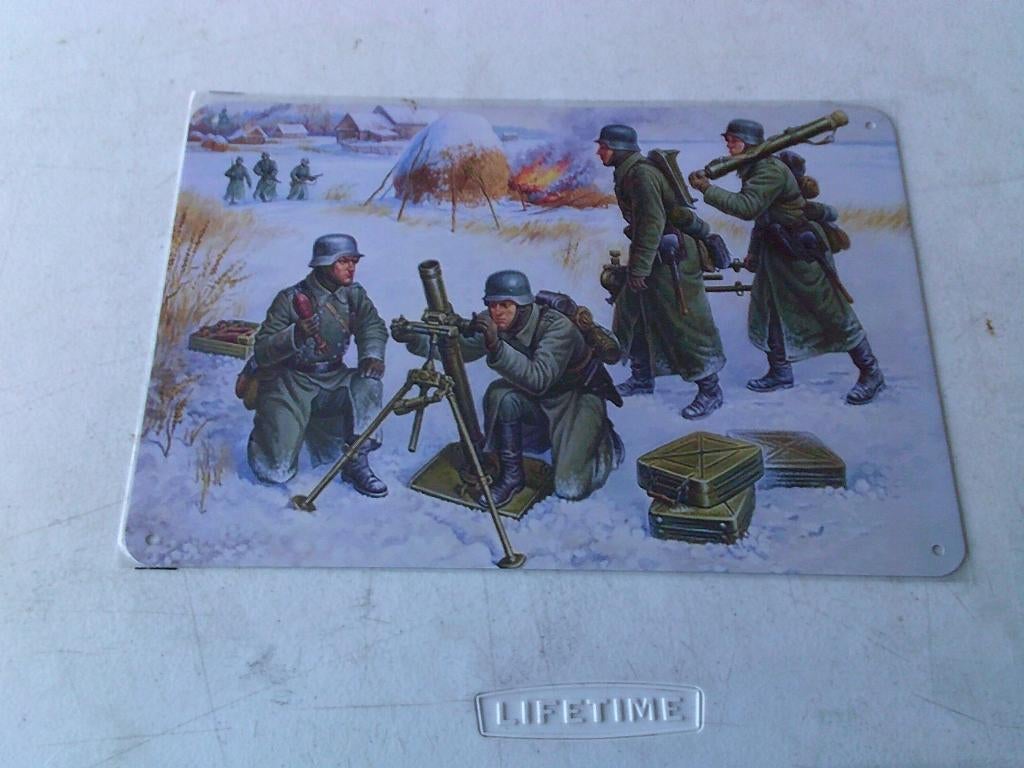 Metalen wandplaat  Duitse soldaten, Ophalen of Verzenden, Nieuw