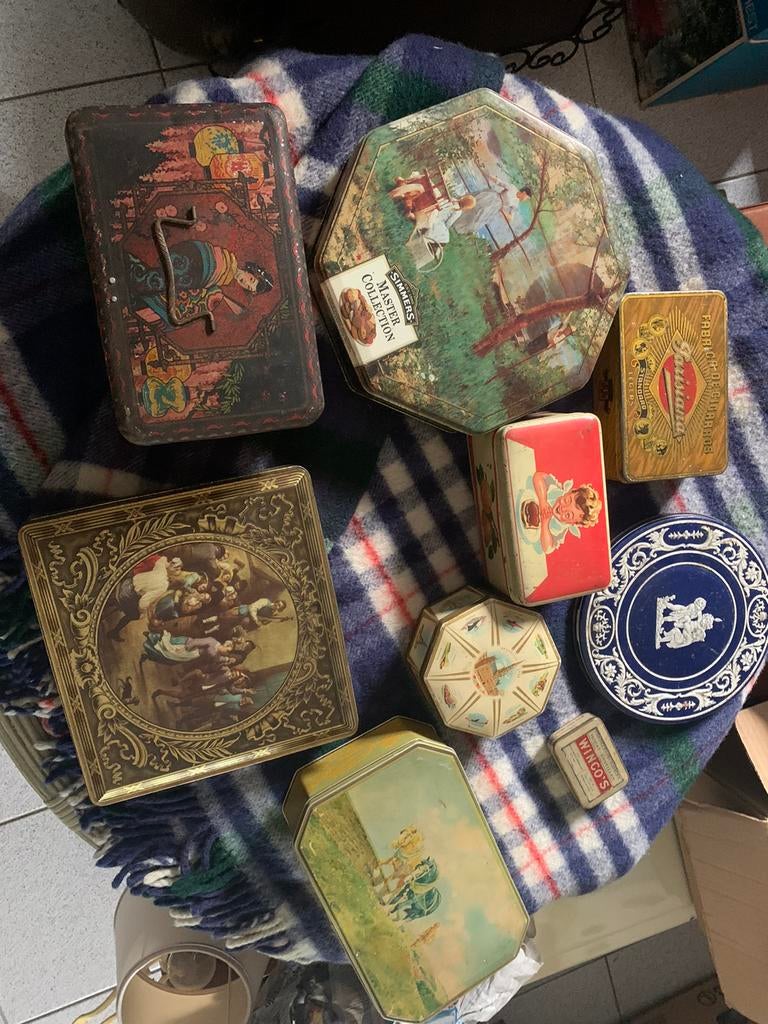 8 vintage blikken dozen, Ophalen of Verzenden