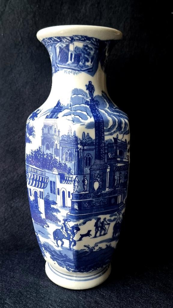Vase vintage de 35 cm, style Delft, T.KOPEN ACHEN, Antiquités & Art, Envoi